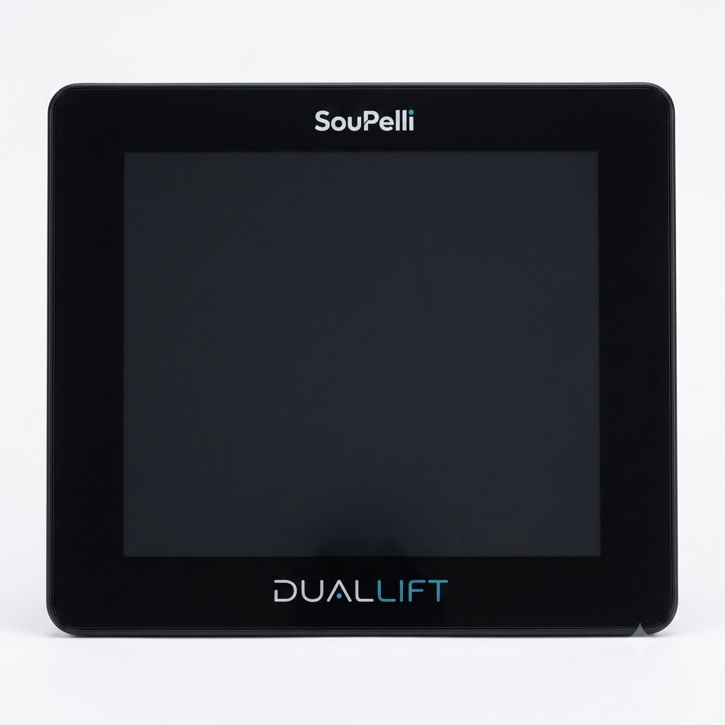 Tela e painel frontal do equipamento DualLift